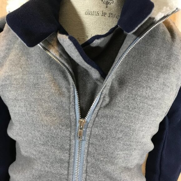 Double-Breasted Hooded Coat With Faux Fur Lining & Button Details Peacoat  nwot - Picture 4 of 14